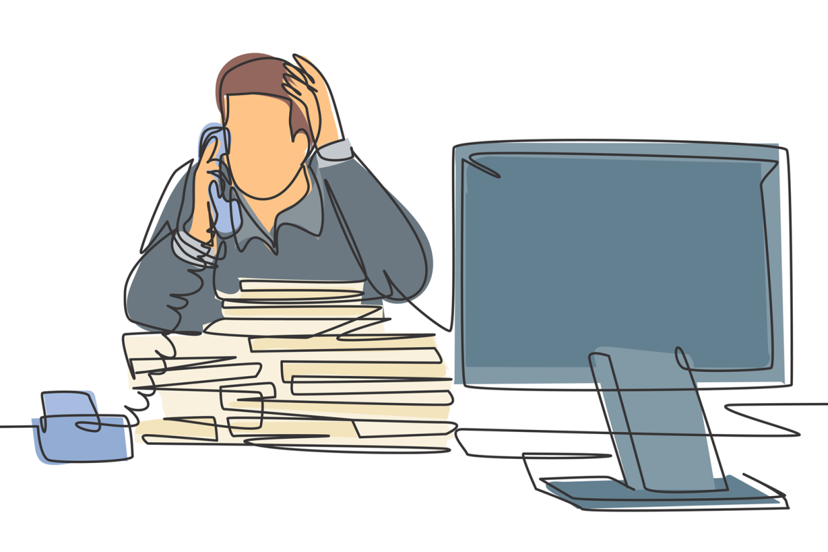 Grafik mit Arbeitnehmer am Arbeitsplatz